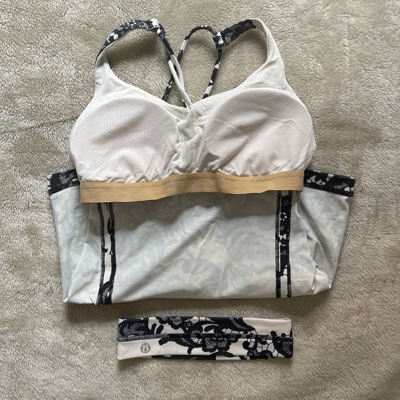 Lululemon Free to Be Tank with matching headband - Picture 2 of 4
